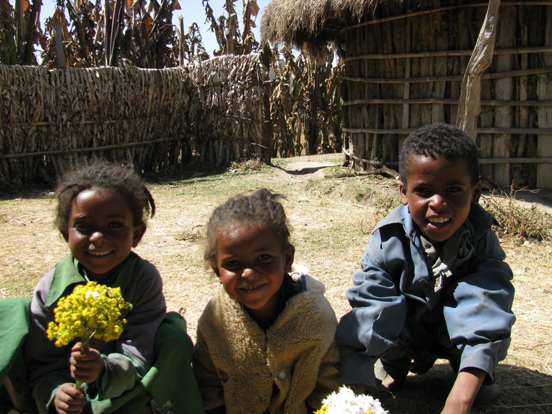 child, outdoors, togetherness, ground, girls, emotion, african children, boys, sitting, cheerful, Africa, leisure activity, ethiopia village, smiling, Village