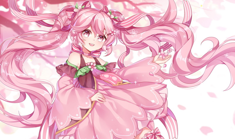 Anime, 1080P, Vocaloid, Hatsune Miku, Sakura Miku