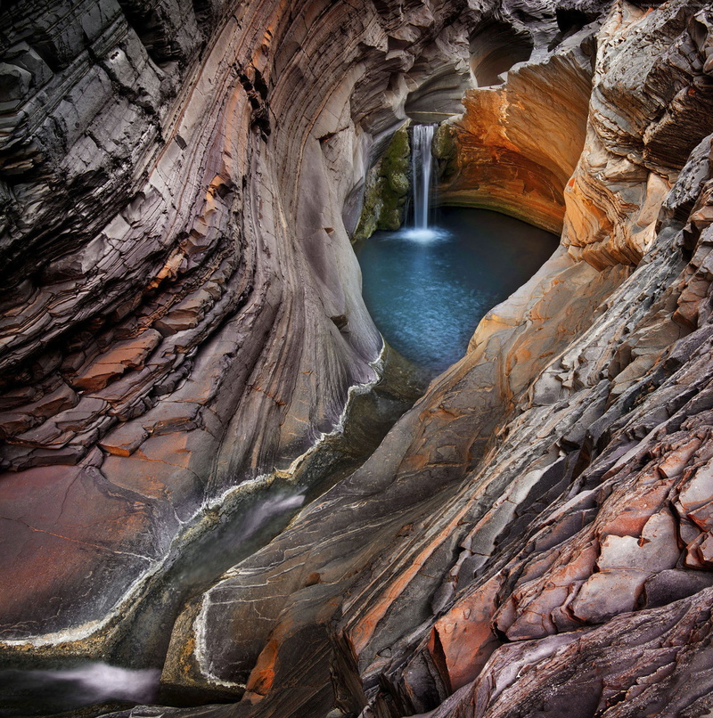 4k, nature, 1080P, arch, solid, power in nature, Waterfall, rock formation, eroded, Australia, non-urban scene, physical geography, no people, Hamersley Gorge