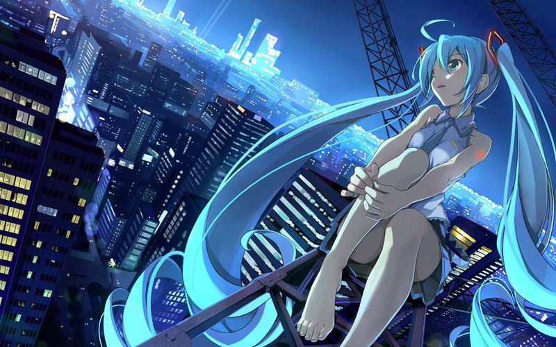 1080P, girl, japanese anime, night, vocaloid, back to basics, back, anime girl, acg, basics, japanese, anime