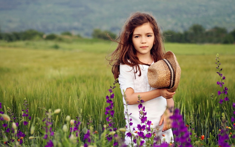Fields, Girl, 1080P, Cute, Flowers