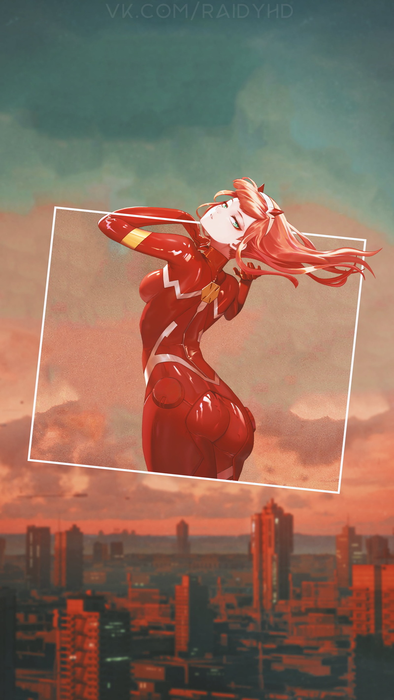 Code:002 (ZeroTwo), anime, picture-in-picture, anime girls, Zero Two (Darling in the FranXX), 4K