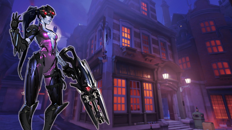 building, Blizzard Entertainment, Overwatch, building exterior, nature, activity, built structure, mid adult, bicycle, dusk, purple, video games, livewirehd (Author)