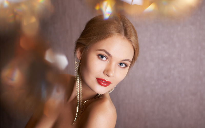 looking at viewer, 2K, women, portrait, glamour, Talia Cherry, blonde