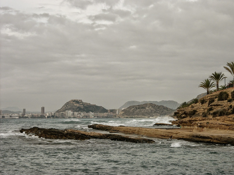 scenics - nature, Orchards, beauty in nature, cloudy, solid, mediterranean sea, rocks, day, rock - object, Alicante, sea, cloud - sky, no people, meetings