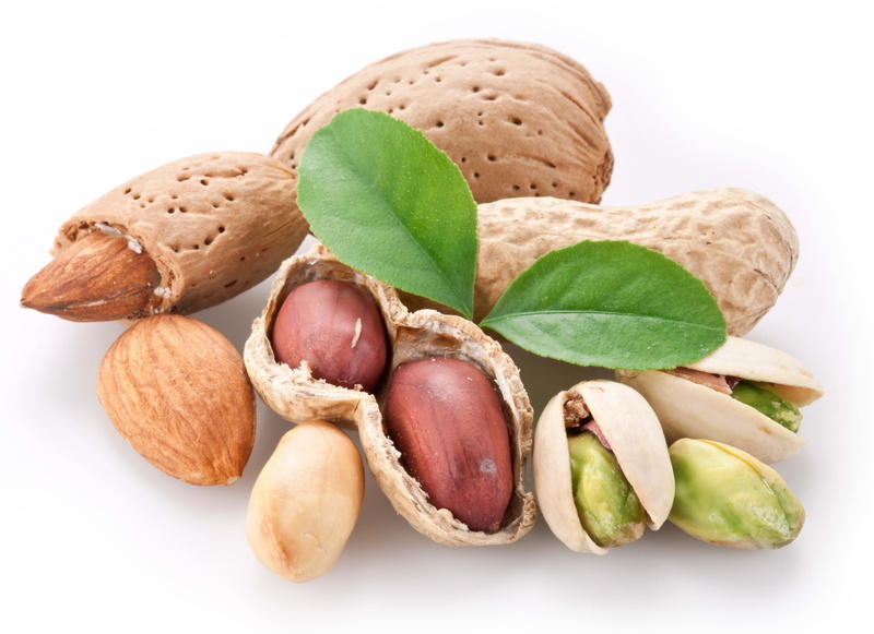 almond, walnut, dry, leaf, pistachios, fruit, nut, freshness, gourmet, isolated, isolated On White, nutshell, variation, still life, peanut - Food, brown