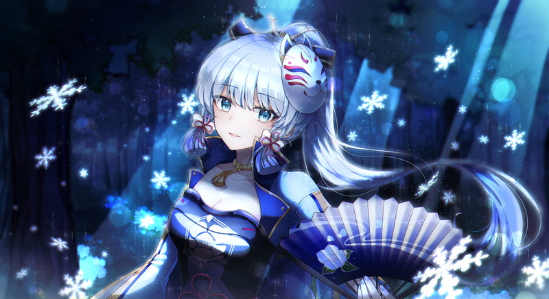 Kamisato Ayaka(Genshin Impact), 2K, anime girls, Ryunbi, anime, Genshin Impact