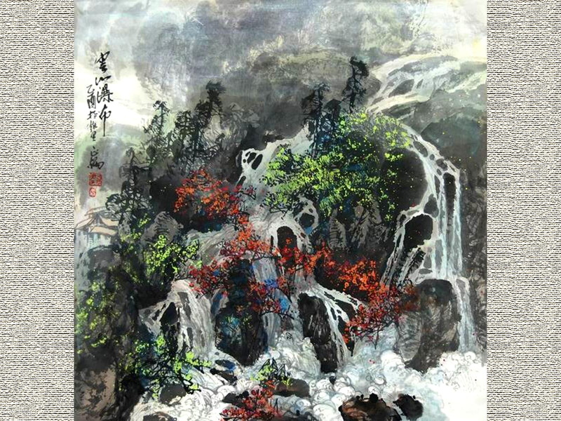 asian-art, paintings, asian, waterfalls, art, japanese, 720P, chinese, painting