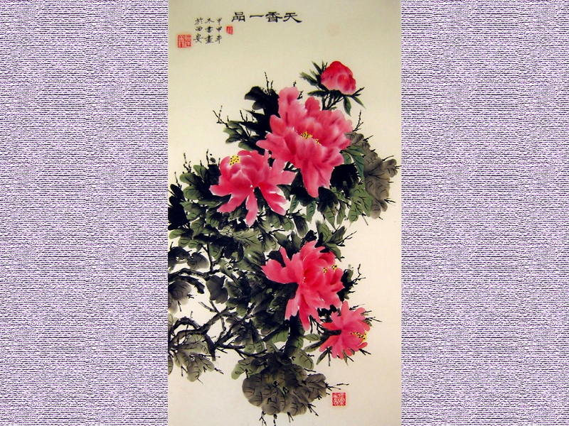 asian, art, paintings, japanese, flowers, chinese, petaled, 720P, asian-art, red