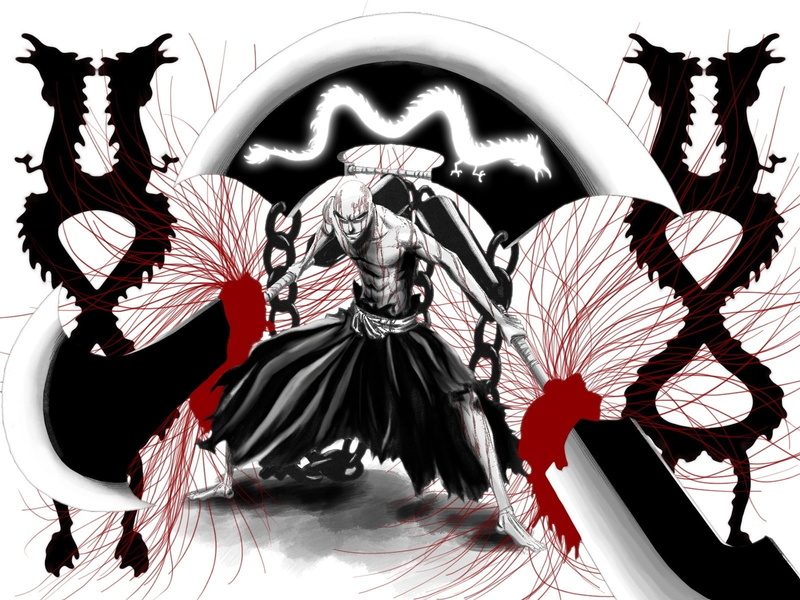 720P, bankai, art, anime, bleach, ikkaku, madarame, hd