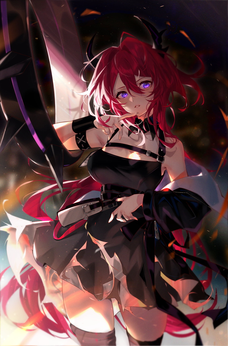 Surtr (Arknights), anime, horns, anime girls, 2K, redhead, Arknights, Arutera
