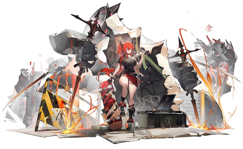 5K, Arknights, YuShe Quetzalli, Surtr (Arknights), anime girls, anime