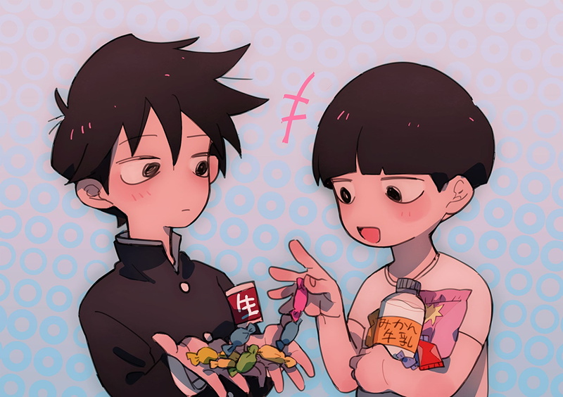 males, women, offspring, childhood, cute, celebration, men, food, food and drink, holding, child, candy, dessert, indoors, 1080P, people, boys, mob psycho 100