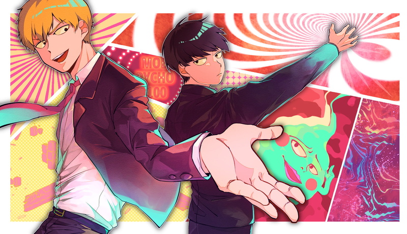 720P, Mob Psycho 100, Ekubo (Mob Psycho 100), Anime, Arataka Reigen, Shigeo Kageyama