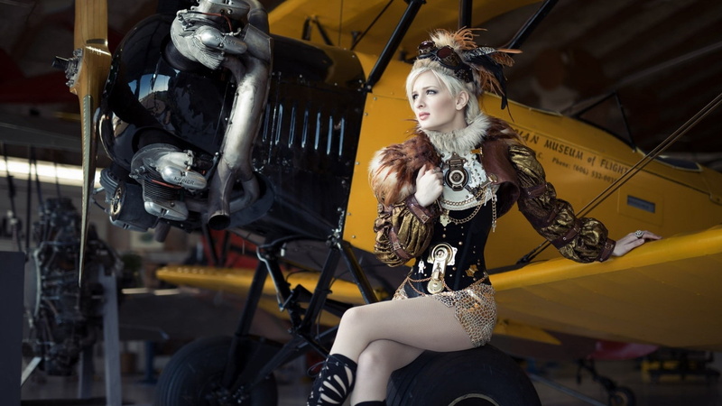looking at camera, mode of transportation, 500px, young women, land vehicle, airplane, portrait, leisure activity, real people, 1080P, front view, lifestyles