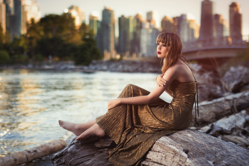 500px, women, 1080P, Kyle Cong, model, water, women outdoors, sitting, barefoot