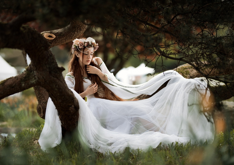 fashion, newlywed, bride, white dress, 500px, celebration, Kyle Cong, beauty, 1080P, adult, long hair, young adult, nature, tree, wedding, day, model