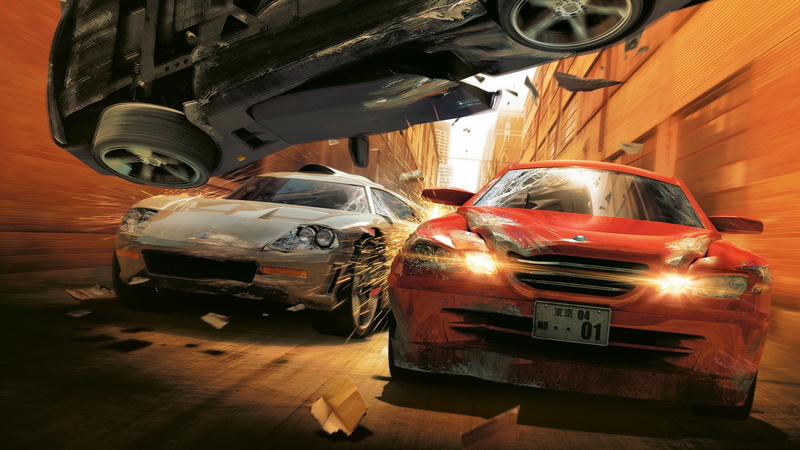 transportation, street, no people, motor vehicle, Burnout (video game), Burnout Revenge, video games, architecture, mode of transportation, indoors, city