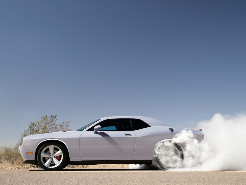 speed, environment, Dodge Challenger, blue, sunny, smoke, white cars, motion, day, silver colored, land vehicle, no people, outdoors, nature, luxury, coupe