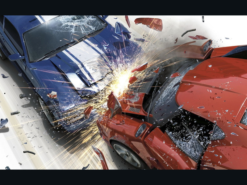 vehicle, wreck, 720P, crash, video games, Burnout Dominator, car