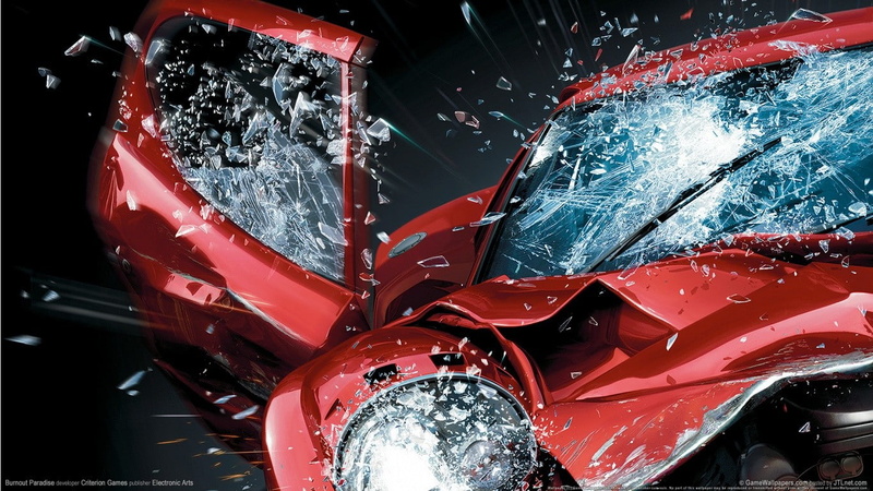 close-up, silver colored, breaking, reflection, no people, windshield, video games, transparent, motor vehicle, glass - material, transportation, Burnout Paradise