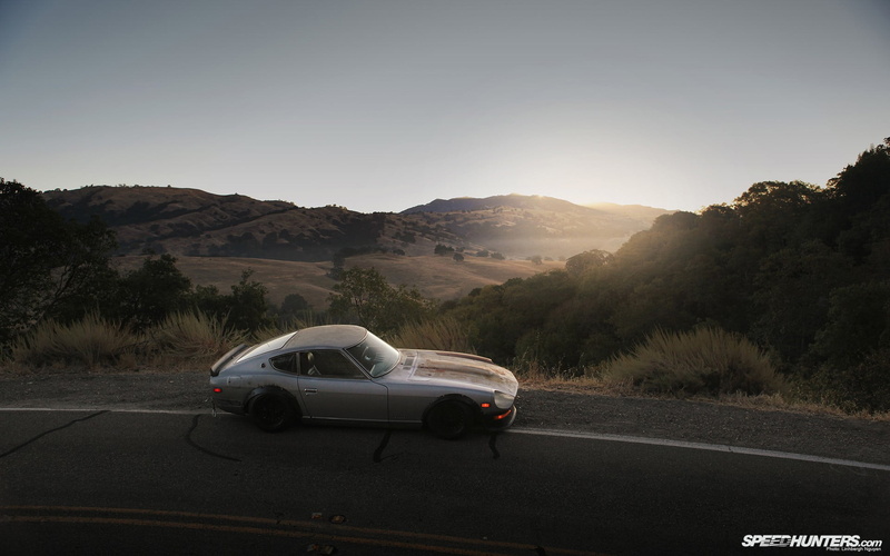 silver, Datsun, land vehicle, transportation, motor vehicle, no people, on the move, road trip, mode of transportation, sunlight, street, car, tree, plant