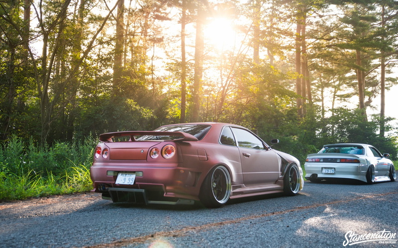1080P, Sun, Stance, vehicle, Nissan, Skyline R34, Nissan Silvia S14, car