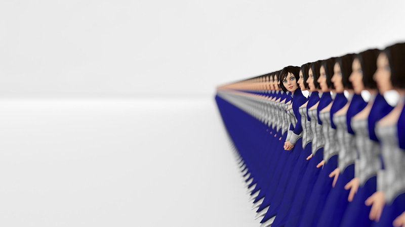 close-up, blue, indoors, creativity, no people, BioShock Infinite, elizabeth, copy space, white color, in a row, business, coathanger, 1080P