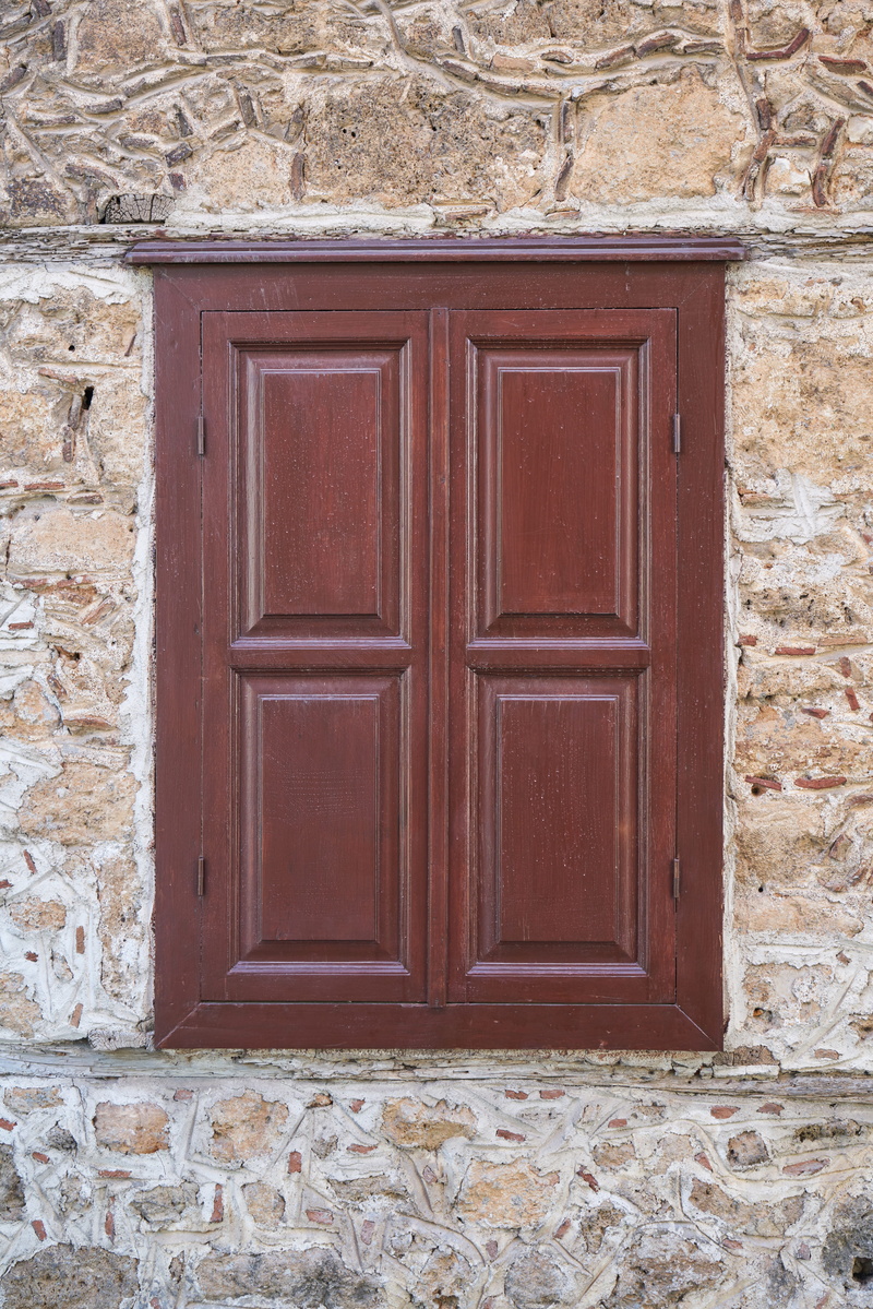 stone wall, window, wood-fibre boards, safety, street, closed, day, external, architecture, outdoors, home, protection, wall - building feature, door, entrance