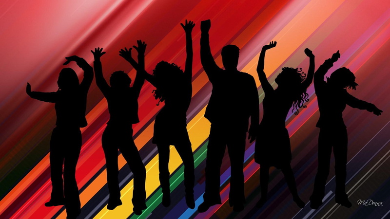 binge, boys, 1080P, event, bash, function, dance, bright, girls, women, fete, get together, silhouettes, colorful