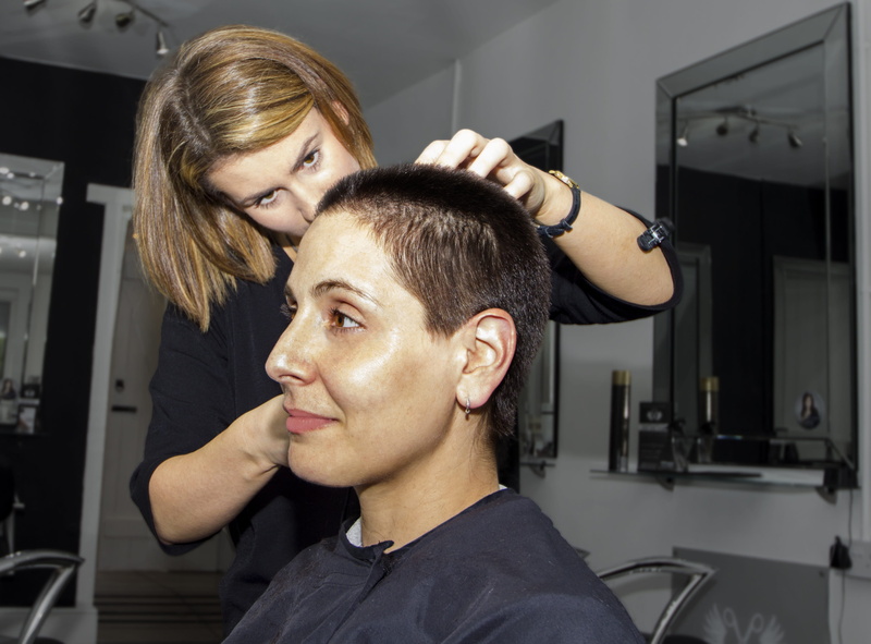 young women, woman, stylist, hairstyle, care, style, smiling, caucasian, scissors, young, hairdressing, short, hair salon, 4K, lifestyles, client, fashion