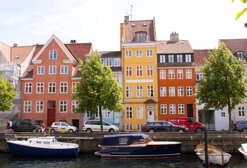 harbour, houses, city, mode of transportation, incidental people, nautical Vessel, sky, copenhagen, architecture, front, day, capital, plant, outdoors