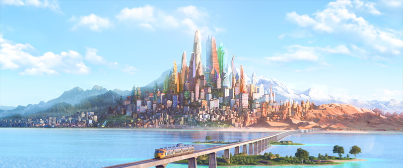 concept art, train, Zootopia, cartoon, animated movies, digital art, 4K