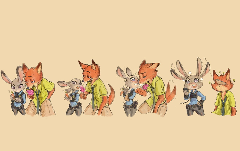 group of animals, animal wildlife, Judy Hopps, simple background, domestic animals, front view, indoors, drawings, vertebrate, representation, sketches