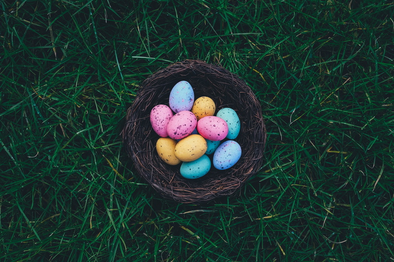 easter eggs, food, basket, Easter, egg, 2K, celebration, multi colored, baskets, eggs, no people, container, outdoors, plant, nature, easter egg, sweet food