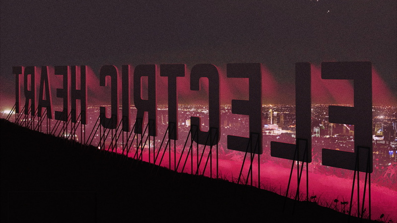 western script, safety, text, architecture, large group of objects, pink color, illuminated, no people, album covers, barrier, music, decoration, night