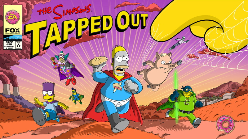 text, people, tapped, Spider-Pig, 1080P, illustration, human representation, men, celebration, mural, Bart Simpson, The Simpsons, art and craft, full length