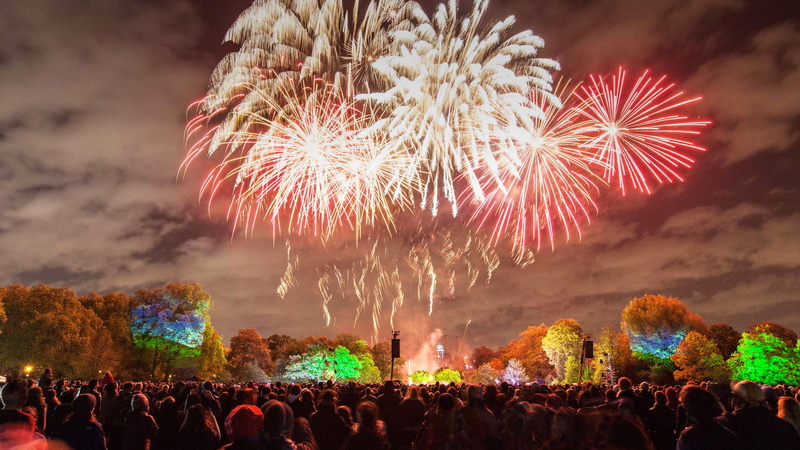 salute, England, London, lights, Park, fireworks, Battersea, 1080P