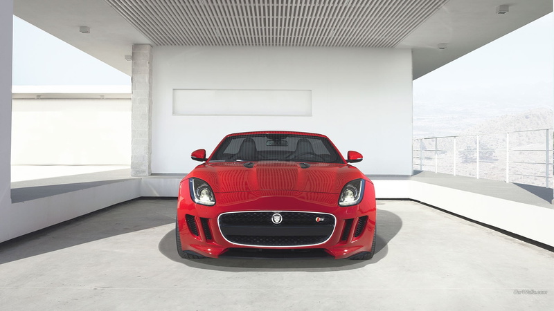 garage, window, Jaguar F-Type, red, red cars, 1080P, player, indoors, land vehicle, no people, success, mode of transportation, car, British cars, vehicle