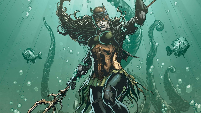 waist up, Dark Multiverse, protection, water, clothing, men, Batwoman, DC Comics, bubble, holding, adult, nature, one person, green color, standing, sea