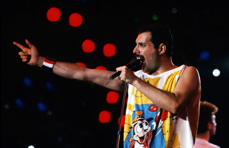 arts culture and entertainment, front view, adult, human limb, body part, human arm, clothing, motion, Freddie mercury, athlete, night, waist up, human body part
