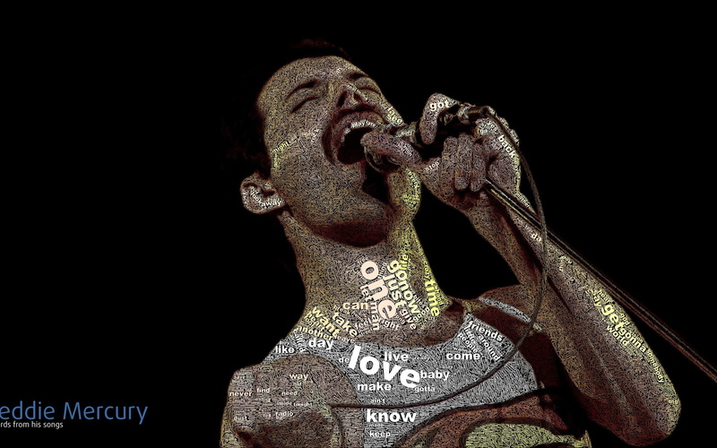 creativity, Soloist, 2K, celebration, studio shot, indoors, cut out, Queen, no people, Words, still life, representation, black background, Freddie mercury