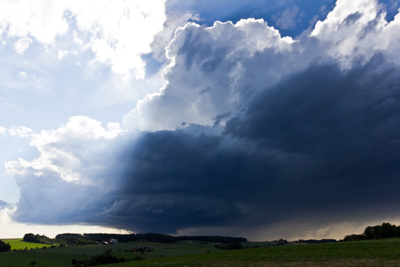 sky, beauty in nature, mothership, landscape, cloudscape, scenics - nature, cloud - sky, outdoors, thunderstorm, environment, meteorology, tree, sunbeam