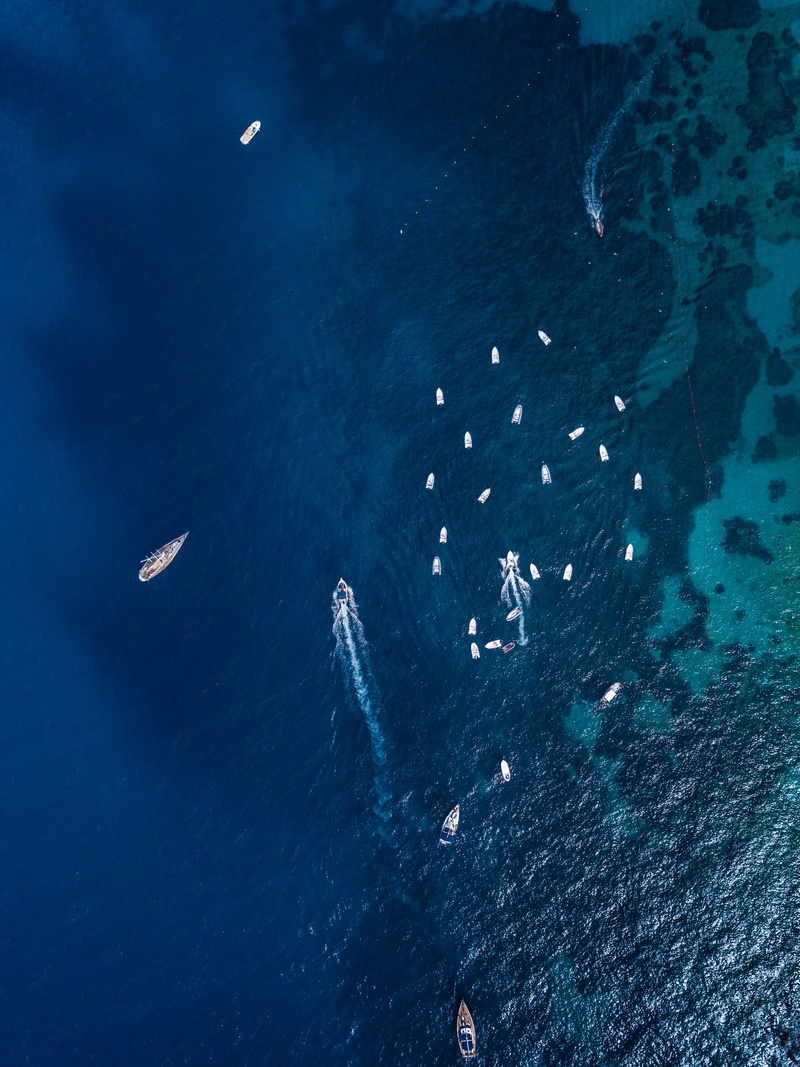 drone view, turquoise Colored, capri, ocean, blue, sea, underwater, backgrounds, water, vacations, scenics, dji, boat, middle, island, travel Destinations