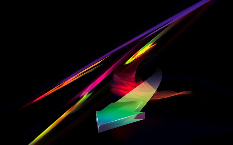 abstract, green, arrow, 2K, 3d, sign, razor, illustration, blue