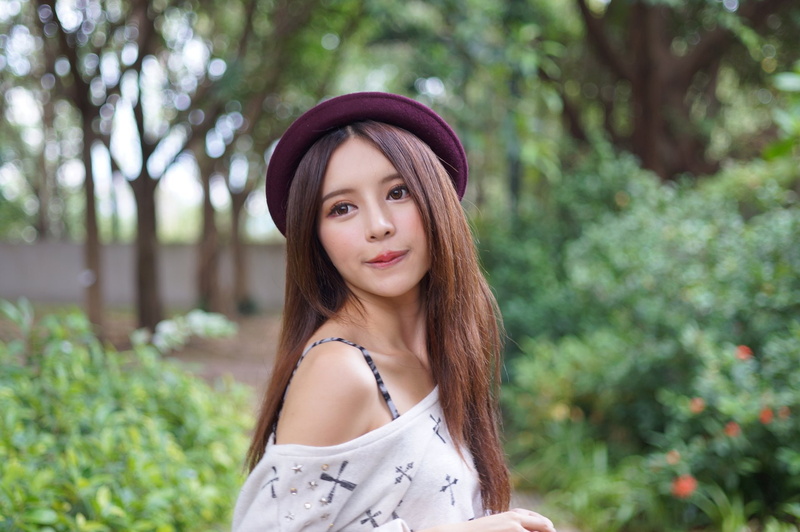 Face, Zhang Qi Jun, Girl, Hat, Smile, 1080P, Pak, Julie Chang, Hong Kong, Bokeh, Models, Model