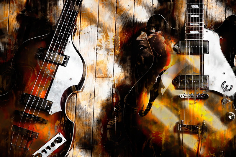 creativity, Legendary Duo, indoors, art, close-up, craft, violin, art and craft, arts culture and entertainment, guitar, still life, 1080P, Paul McCartney
