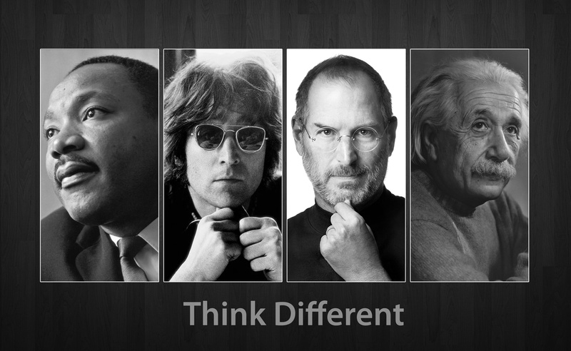 2K, Think, john lennon, Vintage, Different, steve jobs, albert einstein, martin luther king jr