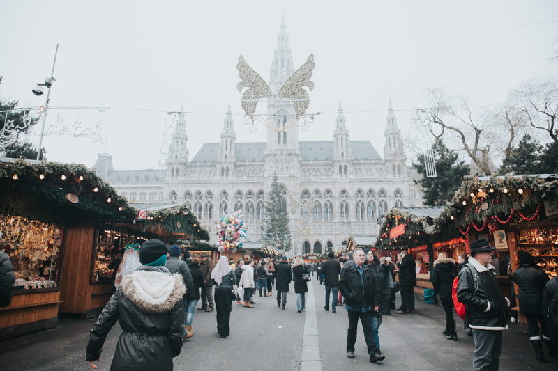 lifestyles, travel destinations, front, real people, winter, city, building exterior, person, christma, urban, christmas, stall, market, building, sky