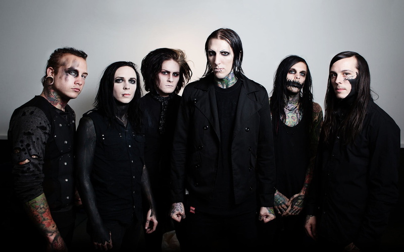group of people, night, 1080P, Motionless In White, front view, people, indoors, togetherness, nightlife, lifestyles, young women, young men, young adult